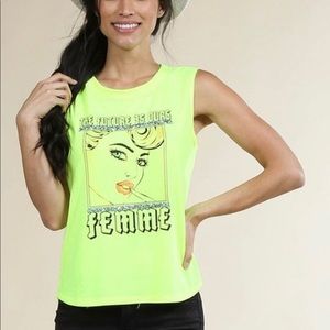 💥CLEARANCE💥The Future is Ours Crystal Neon Tank